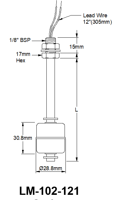 High Temperature Metal (SUS316) Mini Float Switch - Image 5