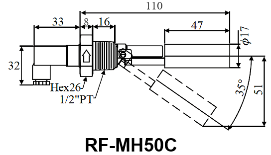 High Temperature Metal (SUS316) Mini Float Switch - Image 2