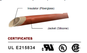 Fiberglass Silicone Sleeve-Red (UL FRS) - UL FRS 8.0Ø - BROWN